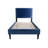 Twin Bed In Velvet With Adjustable Headboard - 12 Support For A Restful Night Navy Blue Frame Enhanced Comfort-939247967