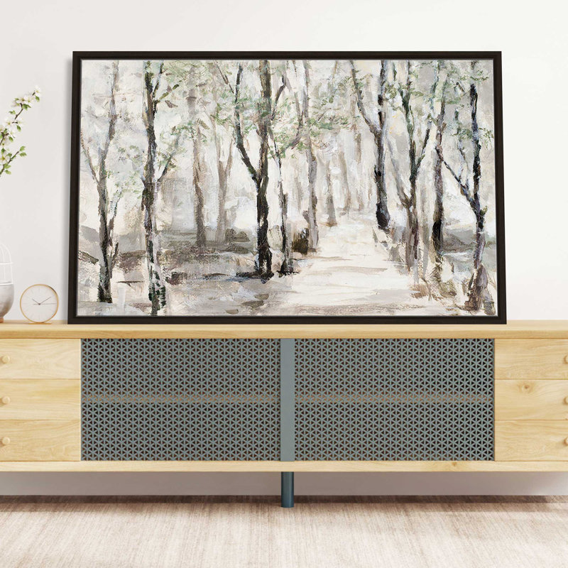 «Stroll Through the Woods» par Lanie Loreth - peinture sur toile à cadre flottant, L 33,5 po x H 21,5 po