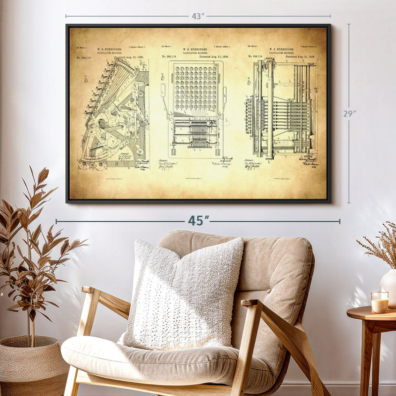" Calculating Machine 1888 Patent ", 29" H x 43" W