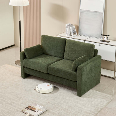 Petit petit canapé moderne en tissu chenille de style Mid-Century à 2 places pour un espace de vie confortable
