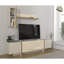 Meuble télé moderne avec fixation murale, couleur travertin et grès, 70,0 x 17,0 x 12,8 pouces | 100% panneau de particules enduit de mélamine, 0,7 po d'épaisseur | Nombreuses tablettes pour le rangement, design élégant et fonctionnel