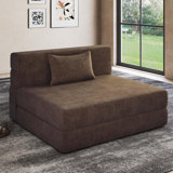 Folding Sofa Bed With Pillow, Foldable Sofa Bed For Travel, Camping, Guest, Sleeper Chair Bed With Breathable & Washable Cover, Convertible And Easy To Storage, Coffee