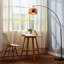 Bonita Arquer 66.93" Arc Floor Lamp, Faux Marble Base and Bell Shade for Living Rooms or Offices-20363675