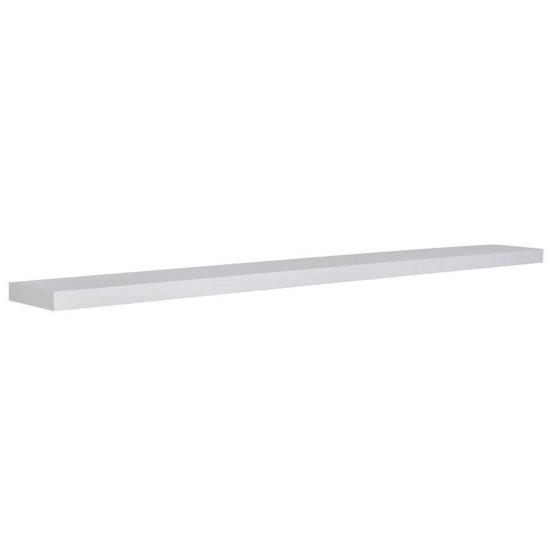 Tablette flottante en bois blanc Funkley, H 1,97 po x l 74,81 po x P 10,24 po, Blanc