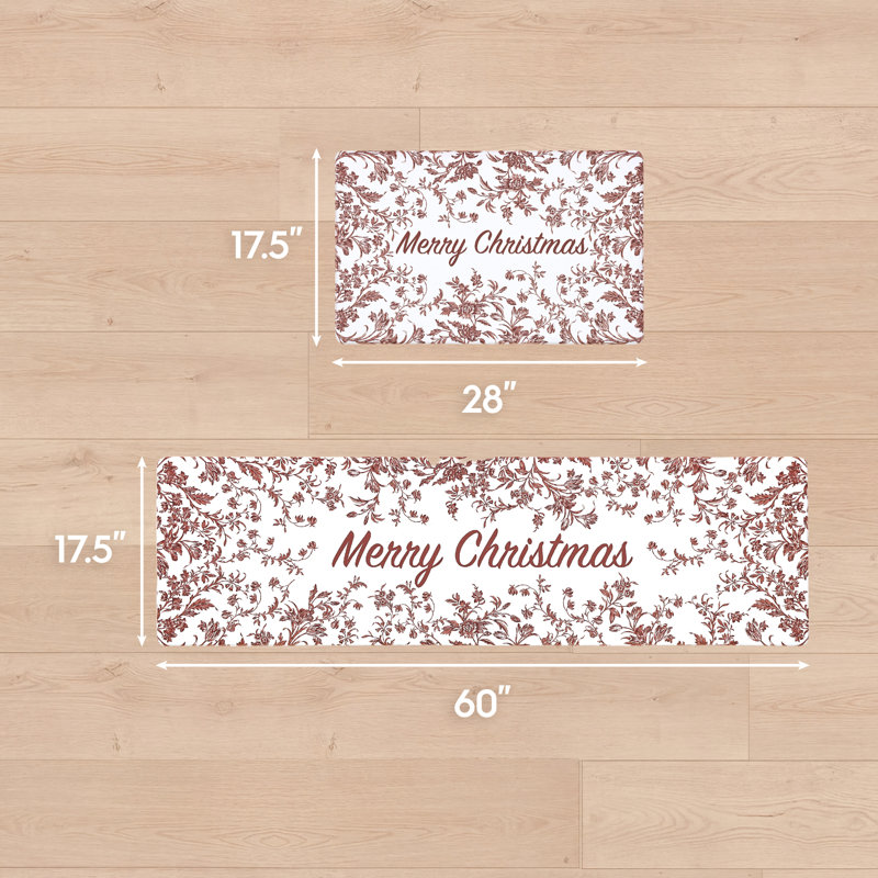 Ensemble de tapis de cuisine Laura Ashley Amberley Merry Christmas, Red