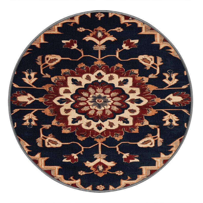 Tapis mauve lavable à la machine, Rond 4 pi