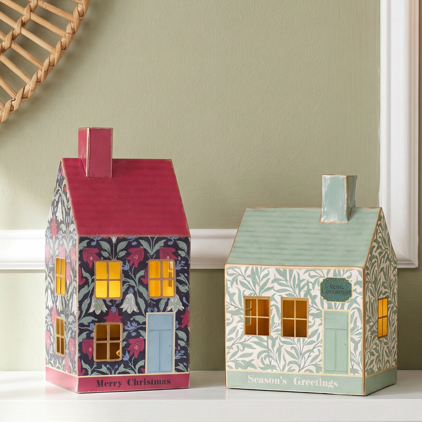 LED Metal Holiday House (Set of 2)