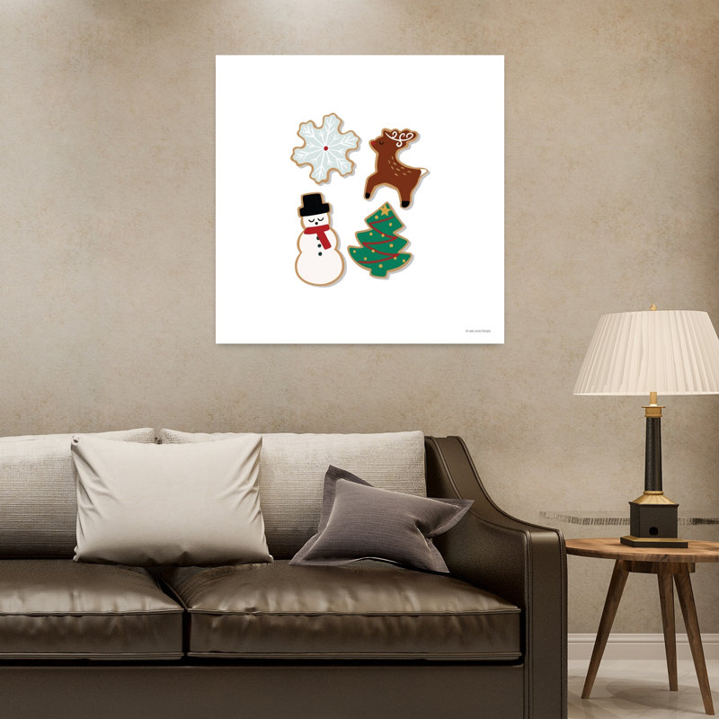 Biscuits de Noël, art contemporain abstrait, H 32 po x l 32 po