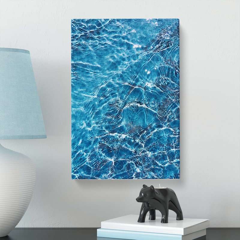 Ripples Of Blue In Abstract - Wrapped Canvas Print, 50cm H x 35cm W x 3cm D