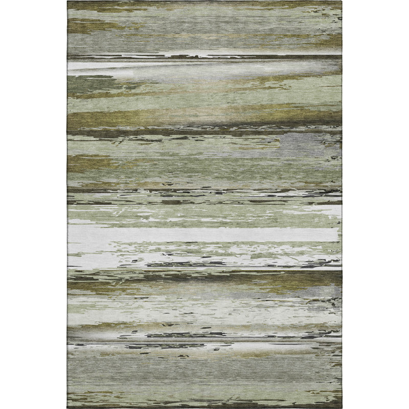 Premium Machine Washable Mayfield AMF2243 Striped Rug, Taupe, 2'6" x 3'10"