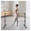 Barre double réglable 6 pi avec structure en acier et mains courantes en bois, noir-129506166