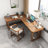 Tan Rectangular Solid Wood desks-803410154-803410152