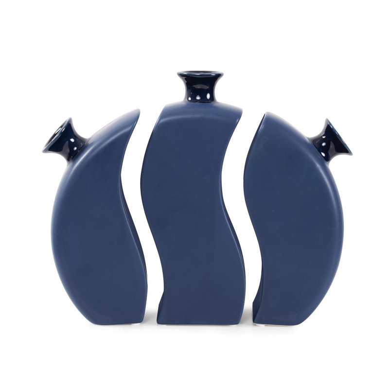 Vase floral bleu 3 pièces