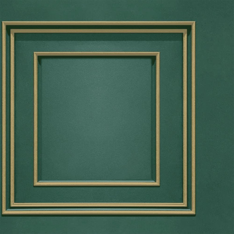 Forbidden Fruit Panel Green And Gold Paper Elsperman Metalic Finish Wallpaper Roll