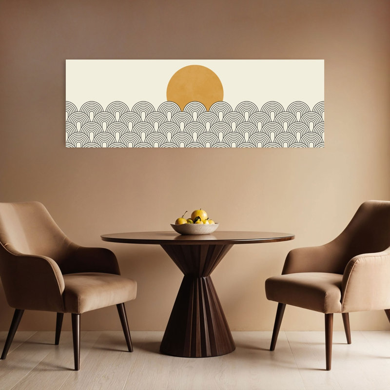 Golden Sun Waves by Vitor Costa - Wrapped Canvas Panoramic Print, 40.64 cm H x 121.92 cm W