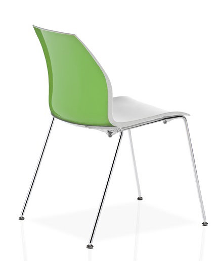 Chaise d'invité à 4 pieds Vortex, Vert / blanc