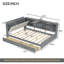 Lit plateforme en bois avec tête de lit, tablettes et 2 tiroirs-460657821-460657816