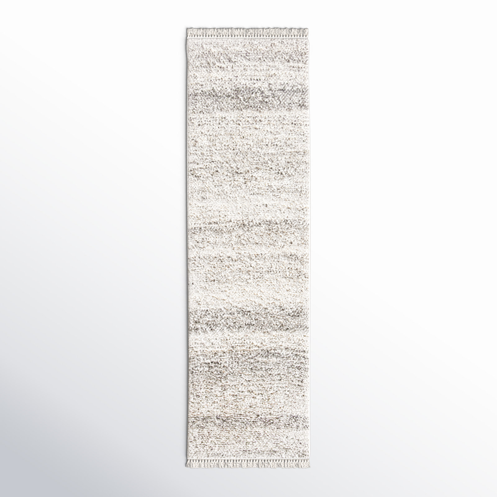 Wyly Light Gray Handmade Shag Wool Rug, Runner 2'3" x 8'
