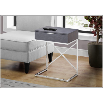 Table d'appoint moderne blanc brillant avec tiroir de rangement pour le salon et la chambre à coucher, pour un décor élégant et fonctionnel.