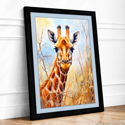 Golden Giraffe Boho 1 Piece Single Picture Frame Wall Art