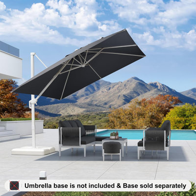 Parasol en porte-à-faux carré gris 120 po Romily