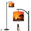 Lampe sur pied à arc avec abat-jour ajustable scène de paysage africain silhouette de savane animalière Sunset