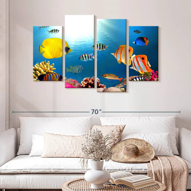 Brampt Tropical Fishes And Corals, 32" H x 52" W