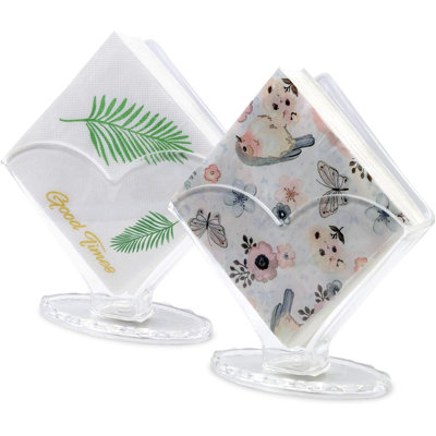 Napkin Holder 2 Pack | Acrylic Clear Coffee Filter Holder, Modern Design, Decorative Caddy Holder