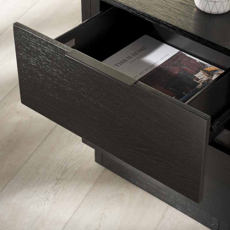 Titus 2 Drawer Nightstand, Black