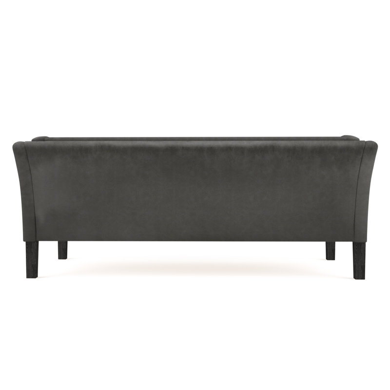 Canapé Charlton, Cuir rétro graphite, Ébène, H 31 po x l 72 po x P 33 po
