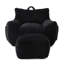 Fauteuil à billes noir confortable avec repose-pieds pour la détente multi-pièces, mousse déchiquetée, velours côtelé, repose-pieds de conception moderne, salon, chambre à coucher et dortoir appropriés, rembourrage en mousse, ergonomique