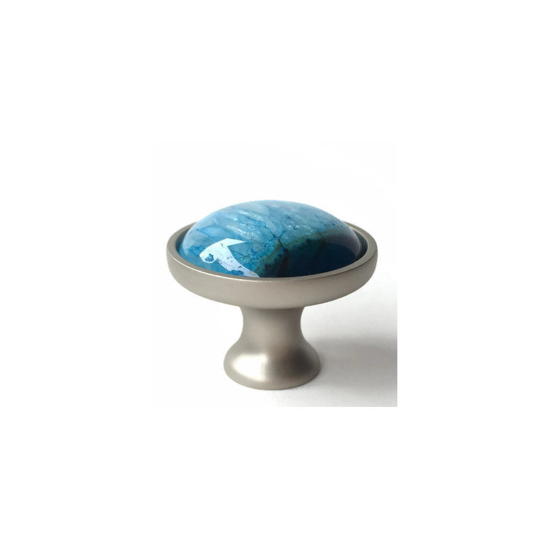 Mushroom Knob, Chrome/Blue