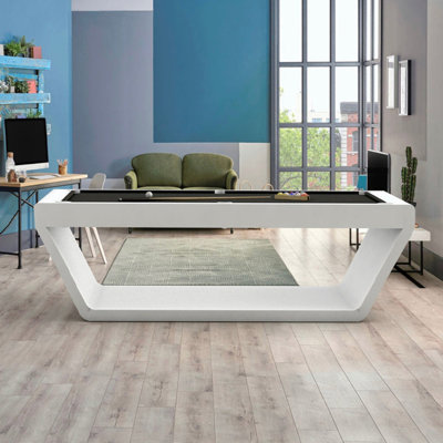 White Billiards 7' Pool Table with Leg Levelers