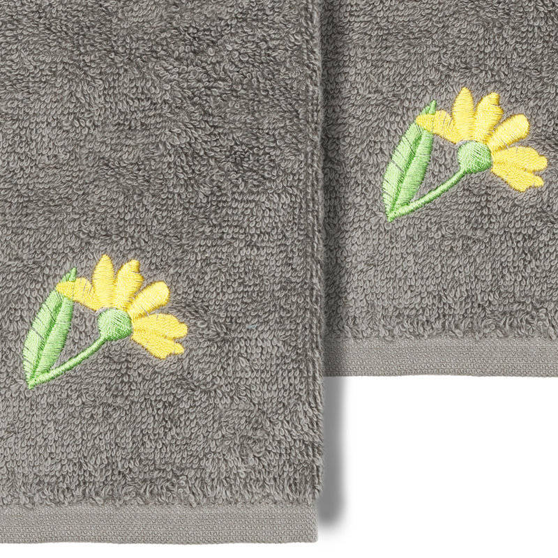 DAISY 100% Turkish Cotton Washcloth, Dark Gray