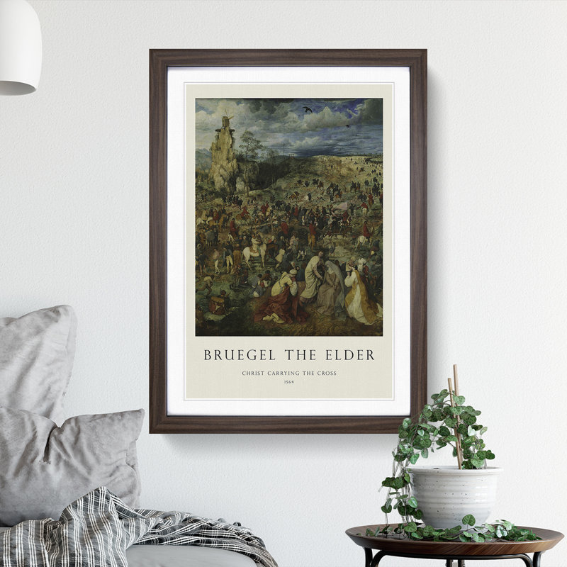 Christ Carrying the Cross by Pieter Bruegel the Elder - Picture Frame Art Prints, Walnut, 48cm H x 36cm W x 2cm D