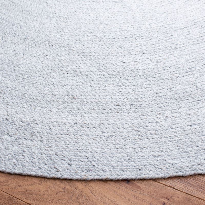 Tapis rond gris tressé à la main Yarmouth, Rond 5 pi