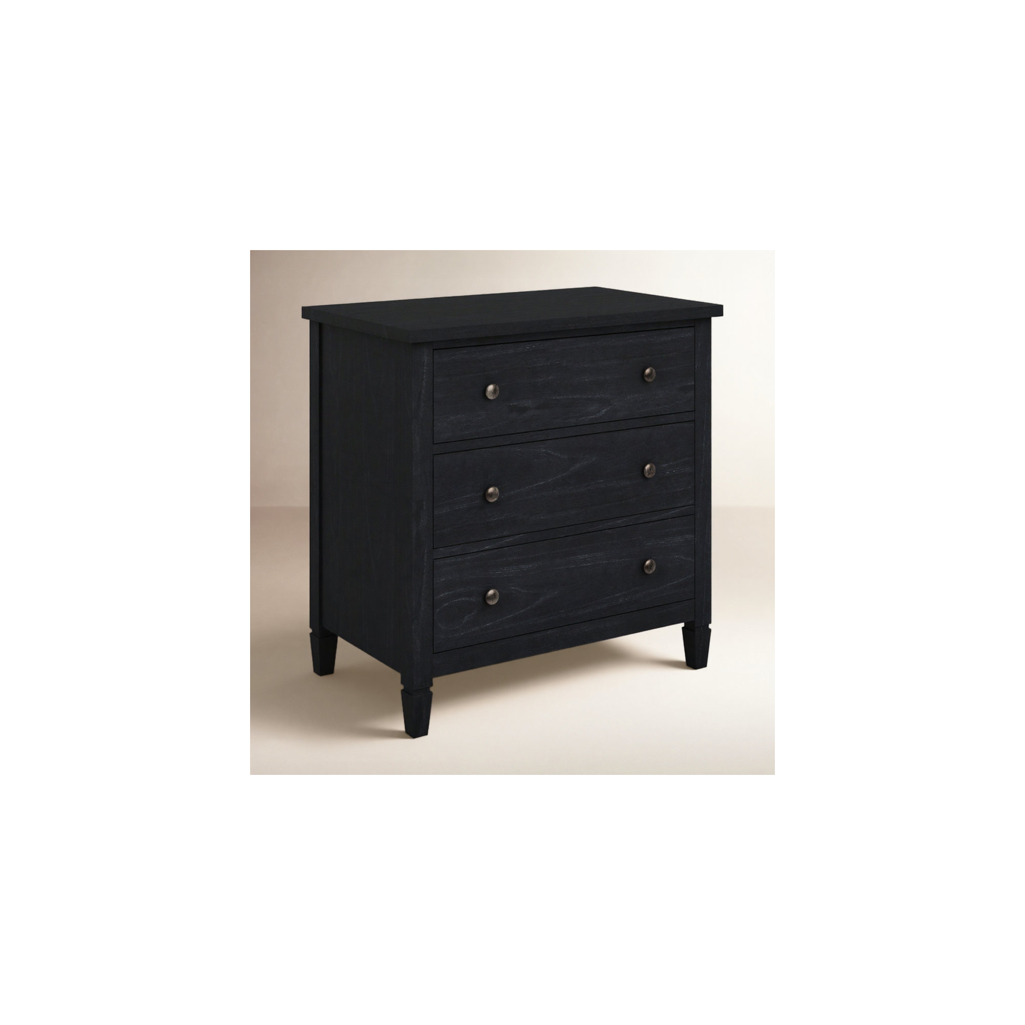 Charleston 3 - Drawer Dresser, Washed Black