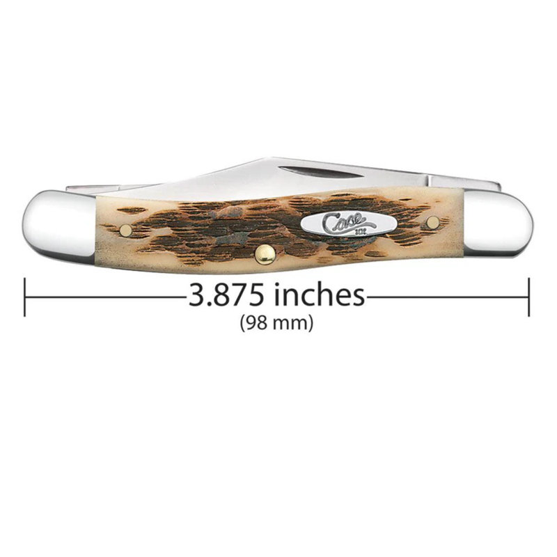 Case Knives Peach Seed Jig Amber Bone Stockman 3 Blade Pocket Knife, Amber Bone