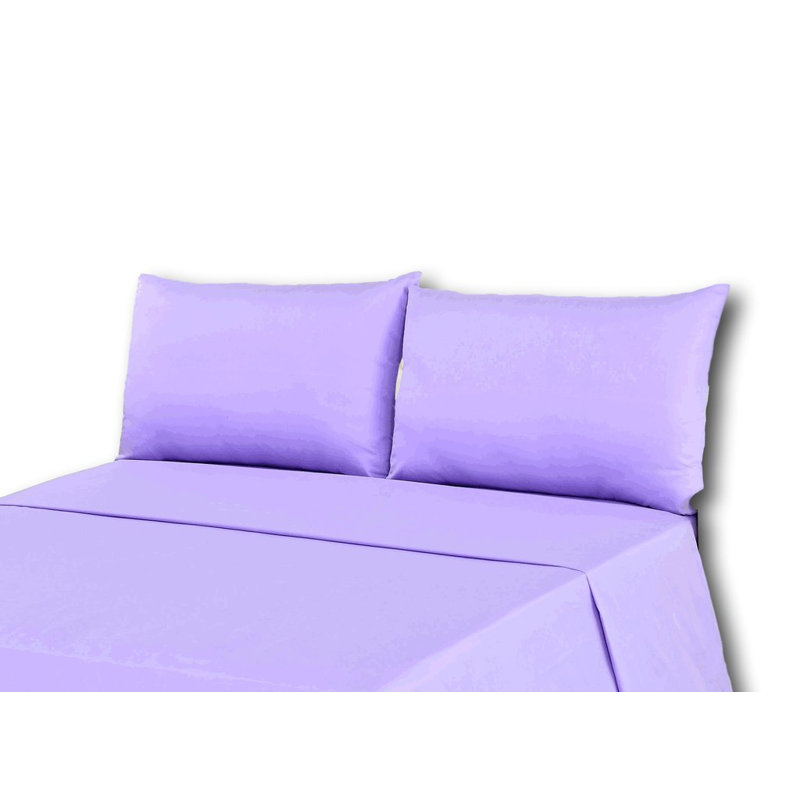 Tache 100% Cotton Jersey Knit Flat Sheet, Light Purple, California King