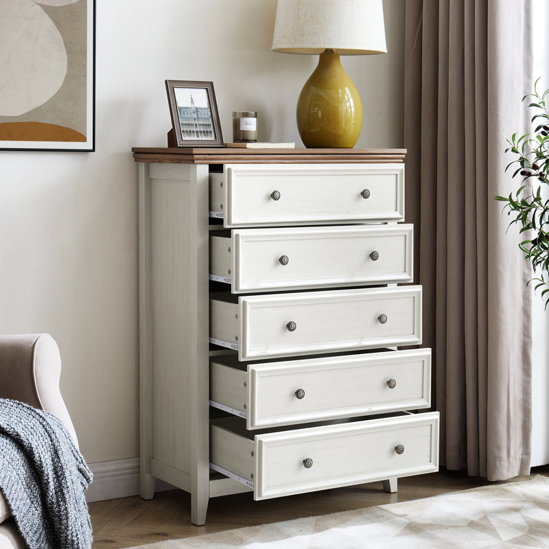 Unité de rangement beige à 5 tiroirs - Maximise l'utilisation de l'espace commode moderne pour commode de salon