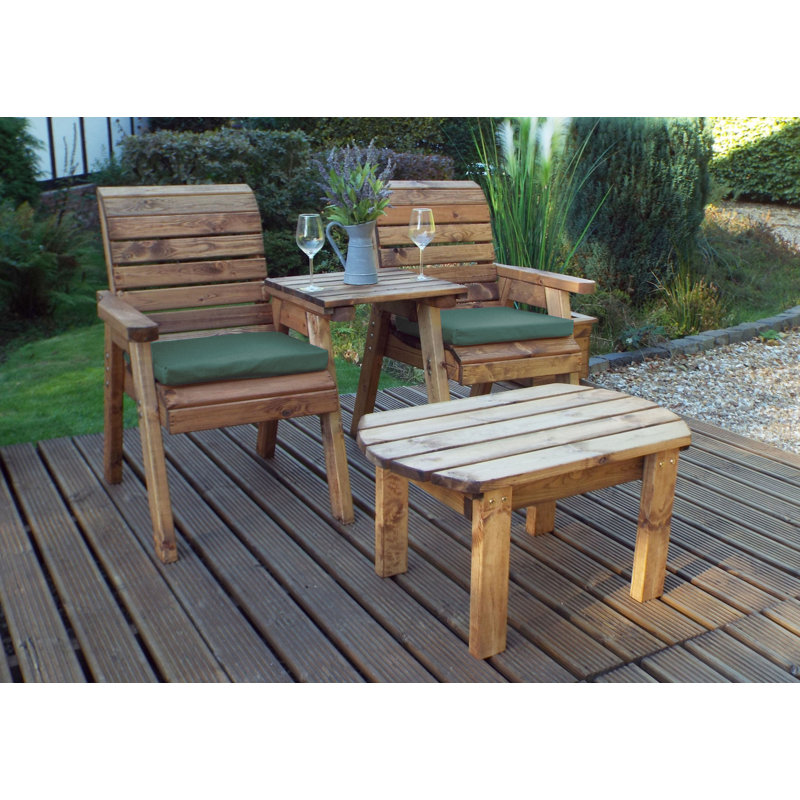 Garza 2 Seater Conversation Set, Green
