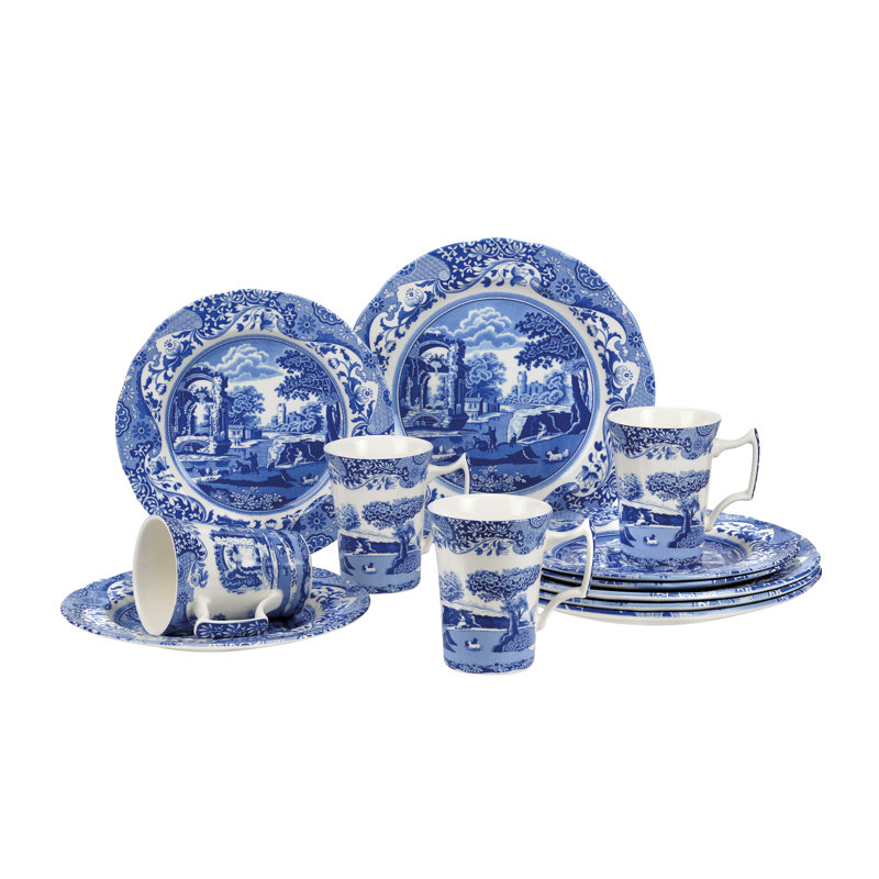 Classic Blue Italian - 12 Piece Dinnerware Set, Service for 4