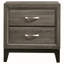 Table de chevet 2 tiroirs Grey Oak