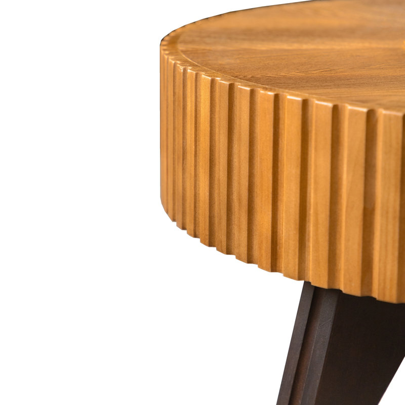 Table basse ronde 35,4 po, Brun, Naturel