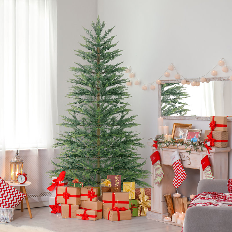Arbre de Noël artificiel éclairé avec aiguilles réalistes, 6,5 pi
