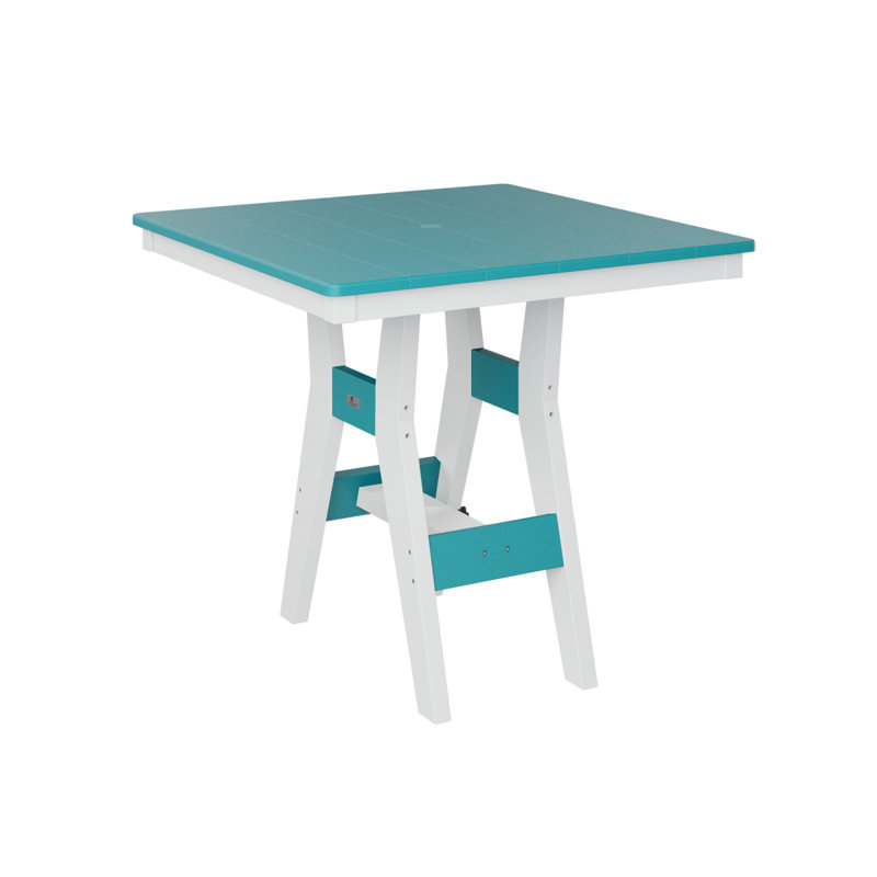 Table de bar berlinoise berlinoise, H 30,37 po x l 33 po x P 33 po, Bleu Aruba