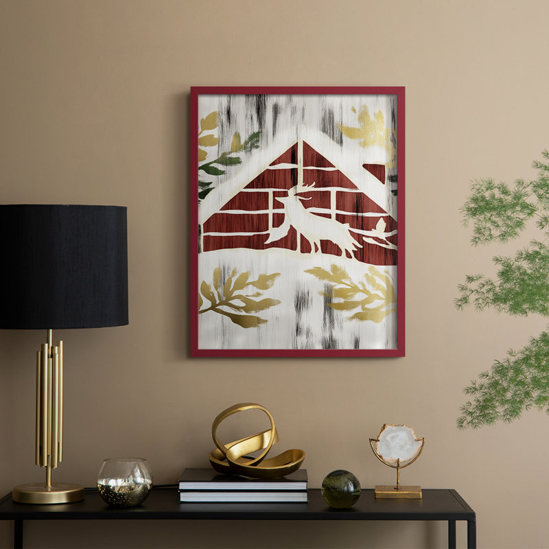 Reproduction encadrée - bois massif, H 11 po x l 9 po, Rouge