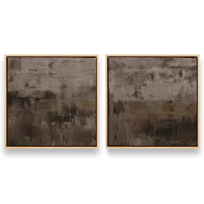 «Echoes of Shadow», ensemble de 2 impressions, 12 po x 12 po, Cadre flottant en érable américain