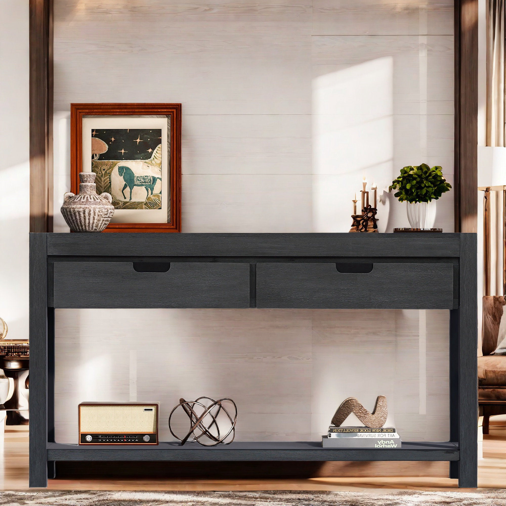 Lark Manor Elegant Console Table With 2 Drawers And 1 Shelf | Wayfair