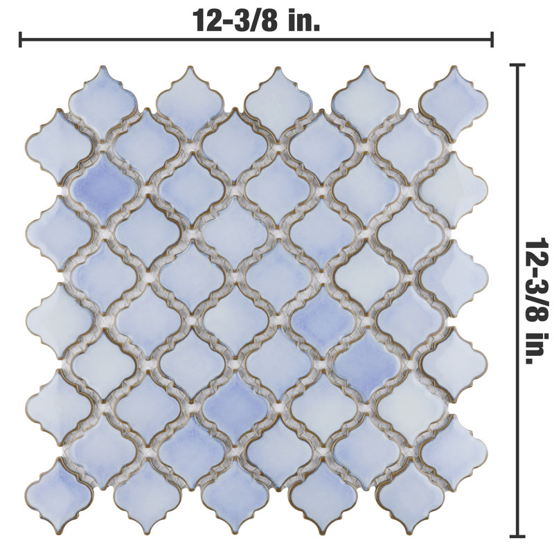 Hudson Tangier 2" x 2" Porcelain Grid Mosaic Wall & Floor Tile, Frost Blue